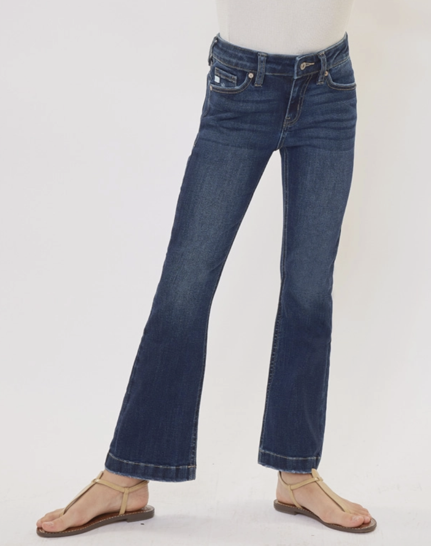 Youth Mid Rise Flare Jean Dark Wash