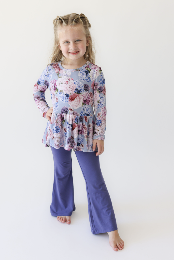 Posh Peanut Annie Long Peplum Top & Bell Bottoms