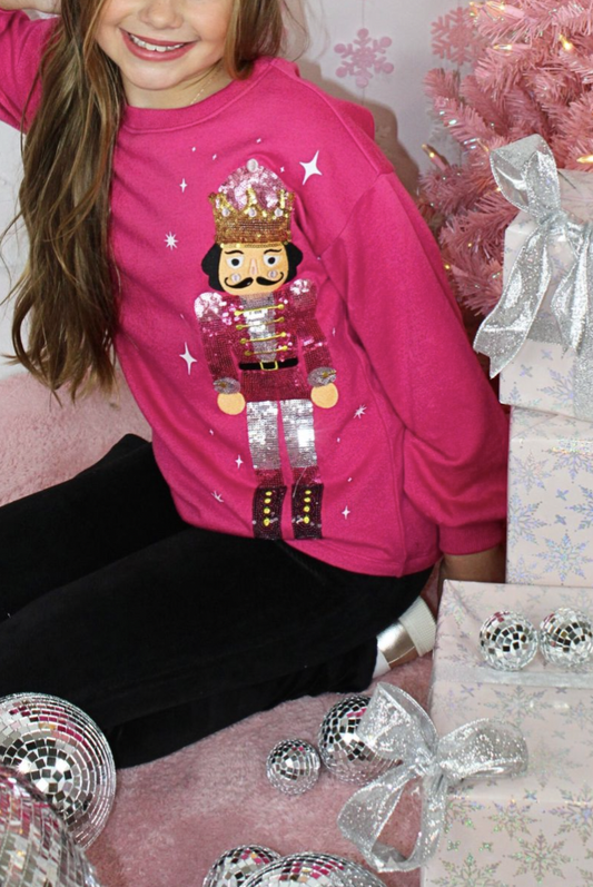 Nutcracker Sequin Embroidery Graphic LS Tee