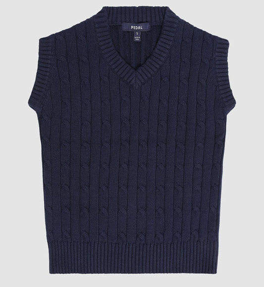 Darby Cable Vest Navy