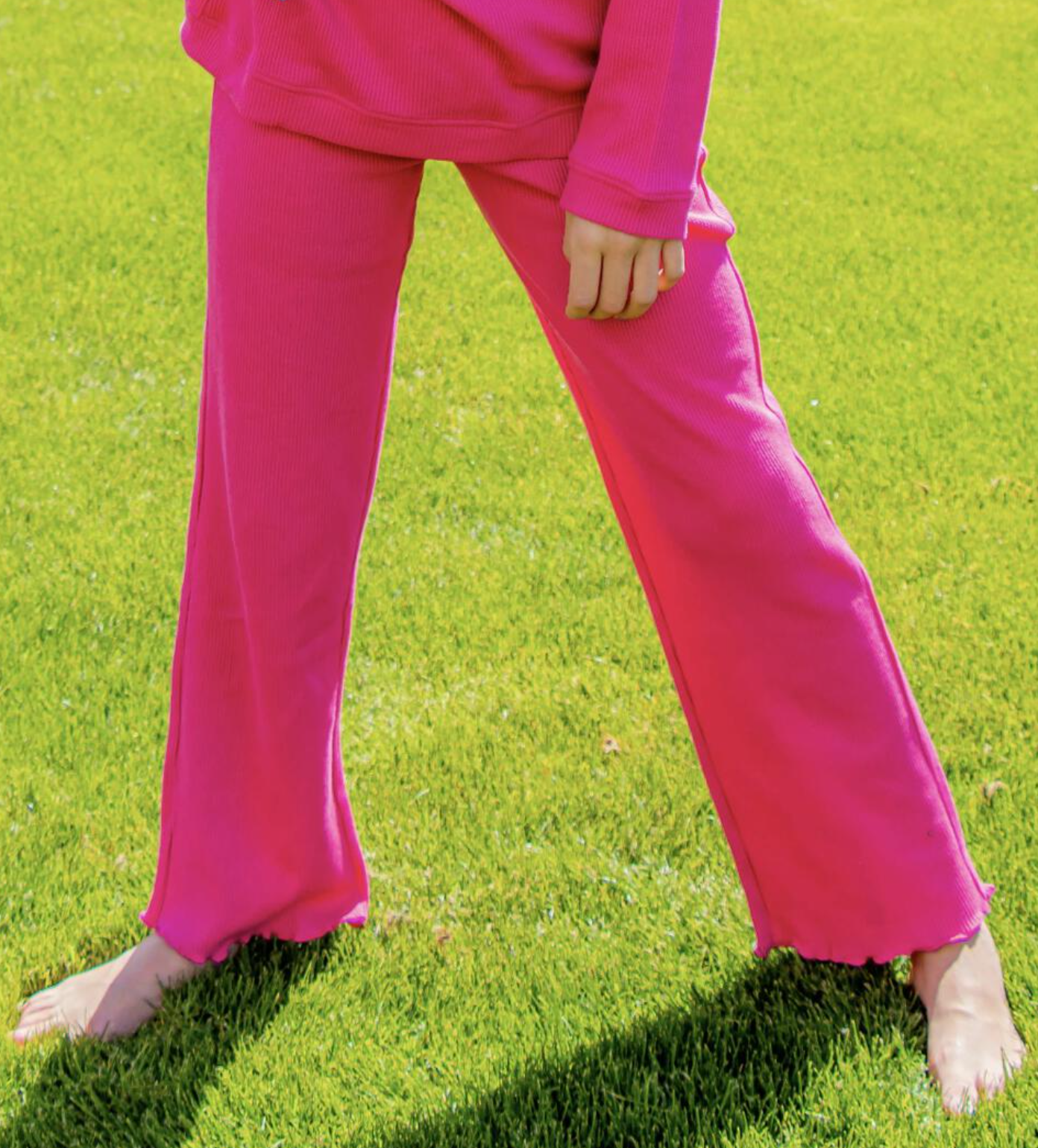 Magenta Waffle Active Pant