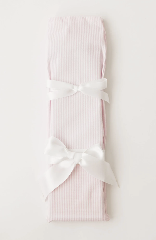 Pink Seersucker w/White Ribbon Knife Set