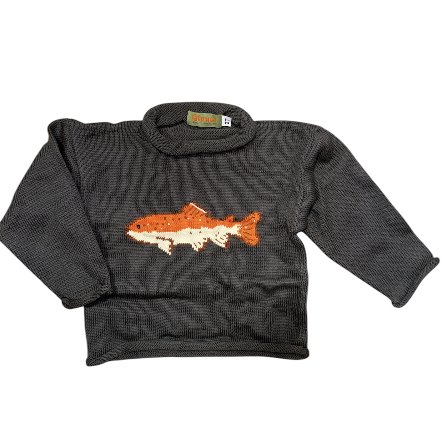 Charcoal Trout Roll Sweater