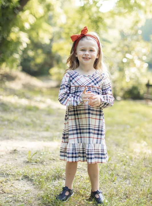 Homegrown Harvest Plaid Ruffle Hem Dress