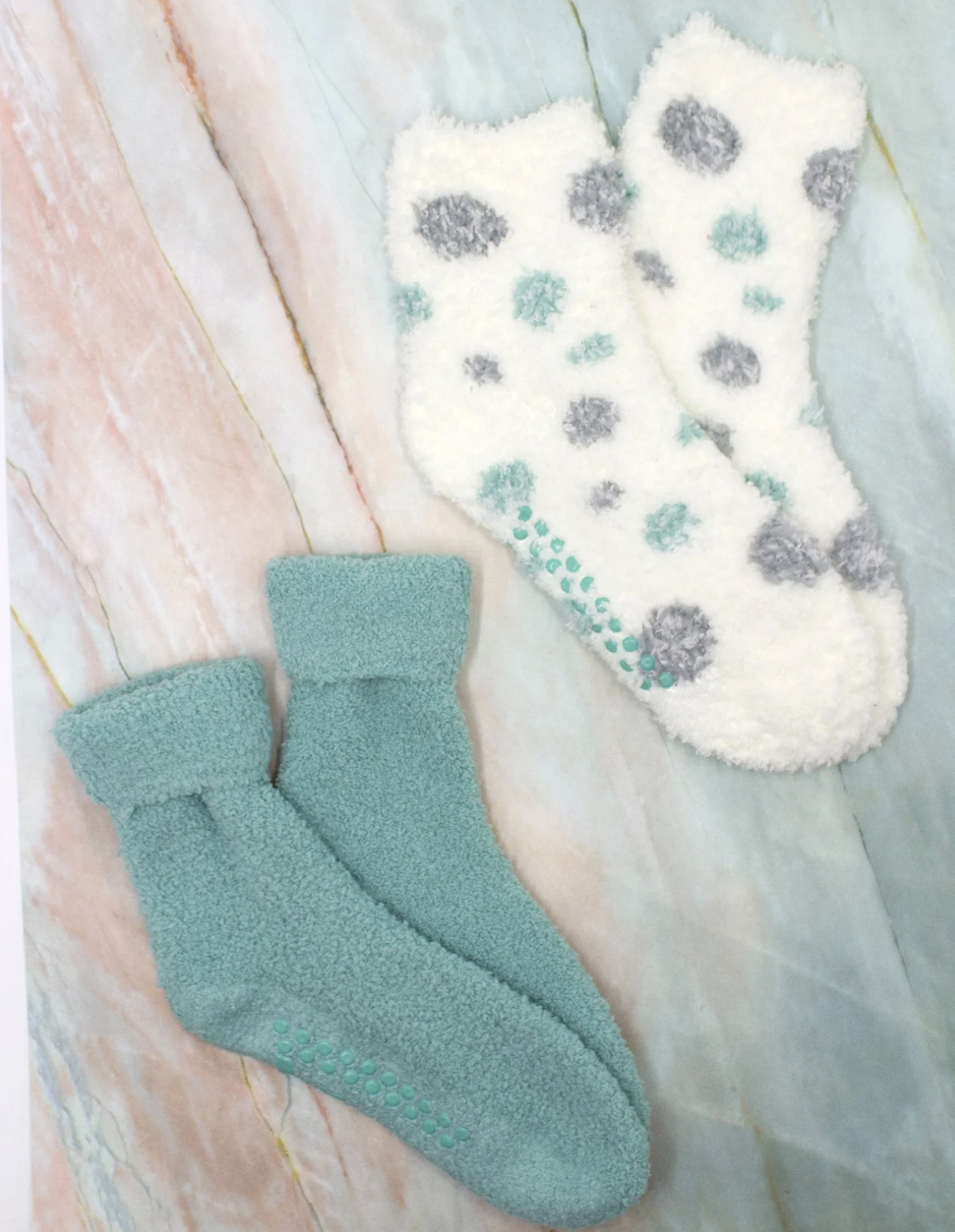 Lavender Aromasoles Sea Green/ Grey Socks