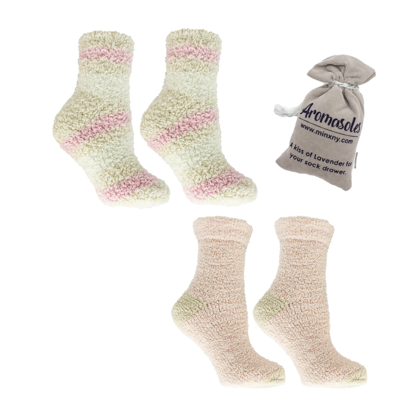 Lavender Aromasoles Latte Stripe Socks