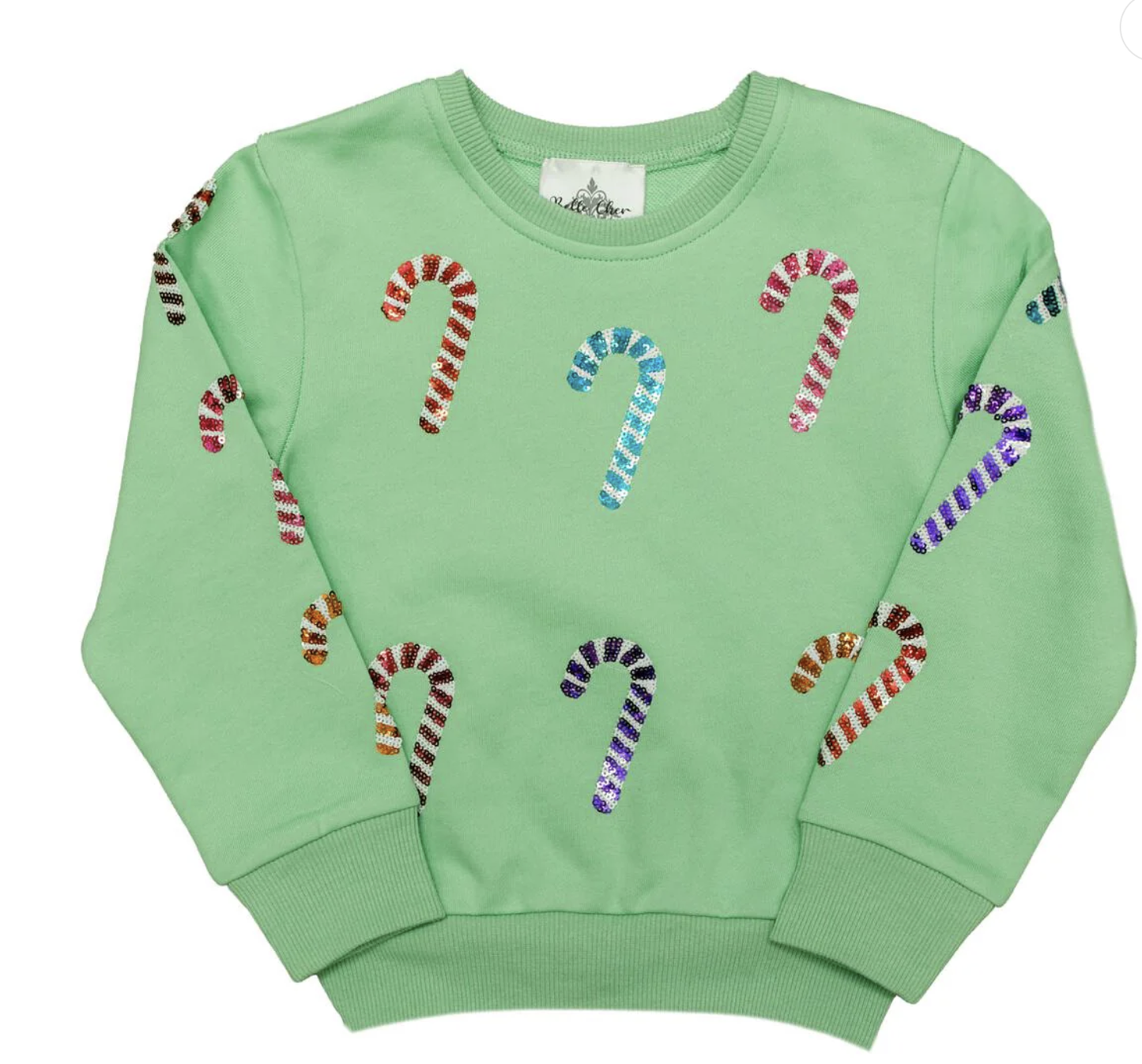 Sequin Candy Cane Sweatshirt