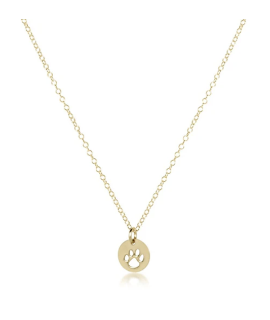 egirl 14" necklace gold- paw print small gold disc