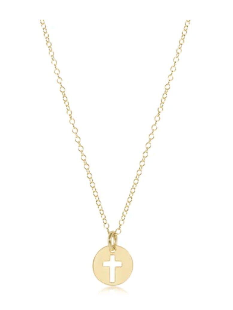 egirl blessed small necklace gold disc 14"