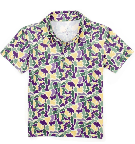 PT Boys Inlet Polo Mardi Gras Camo