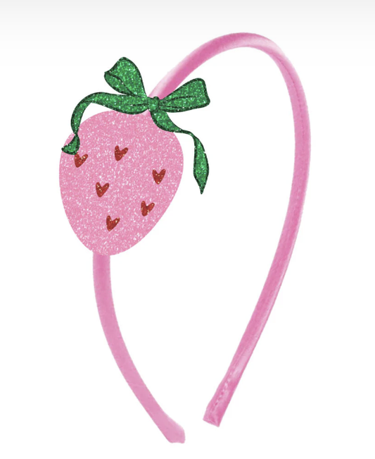 Rhinestone Strawberry Heart Patch Headband