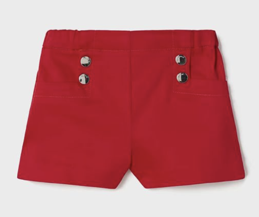 Red 4-Button Pocket Shorts