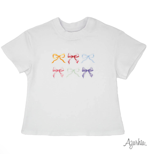 Colorful Bows White Boxy Tee