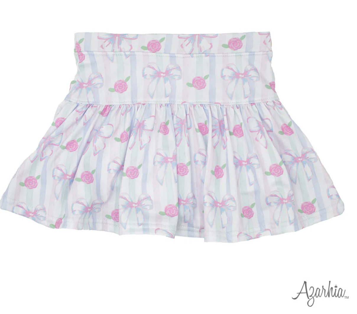 Watercolor Bows Gathered Skort