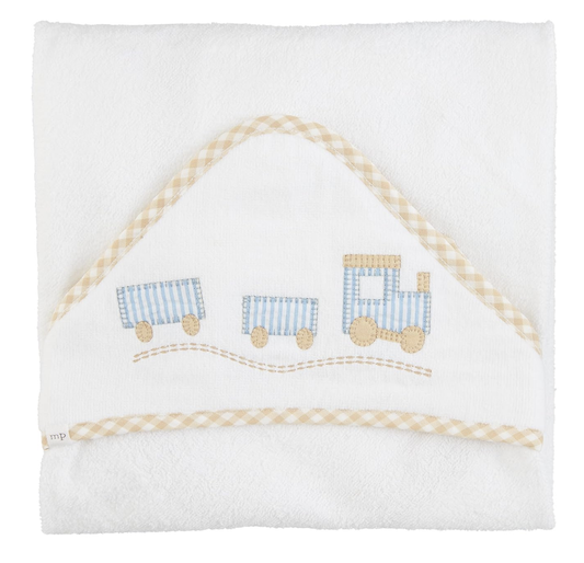 Train Applique Hooded Towel