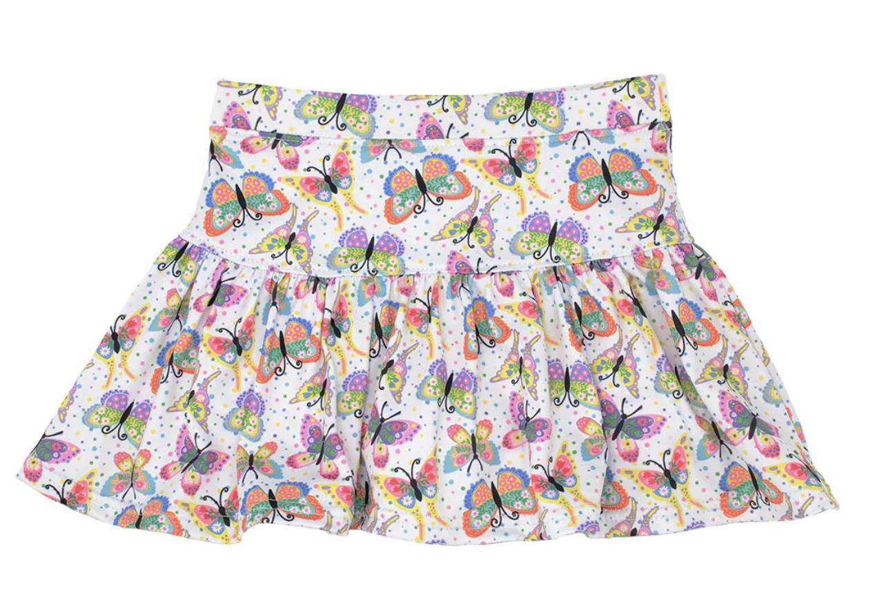 Butterfly Print Gathered Skort