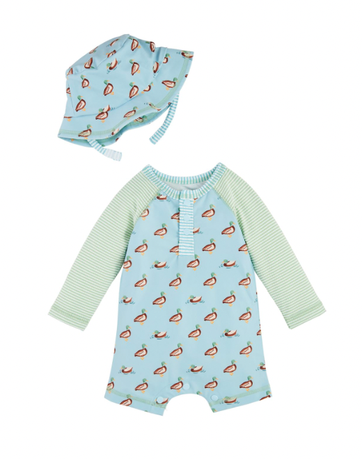 Mudpie Duck Rashguard & Hat Set