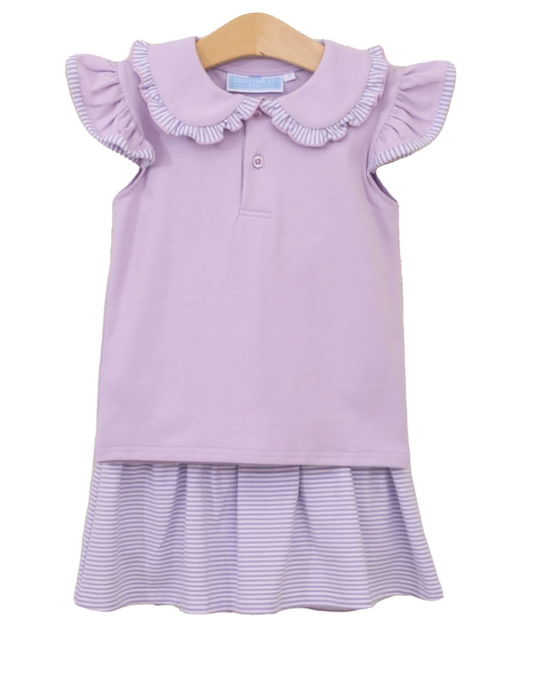 TSK Camilla Skort Set- Lavender Stripe