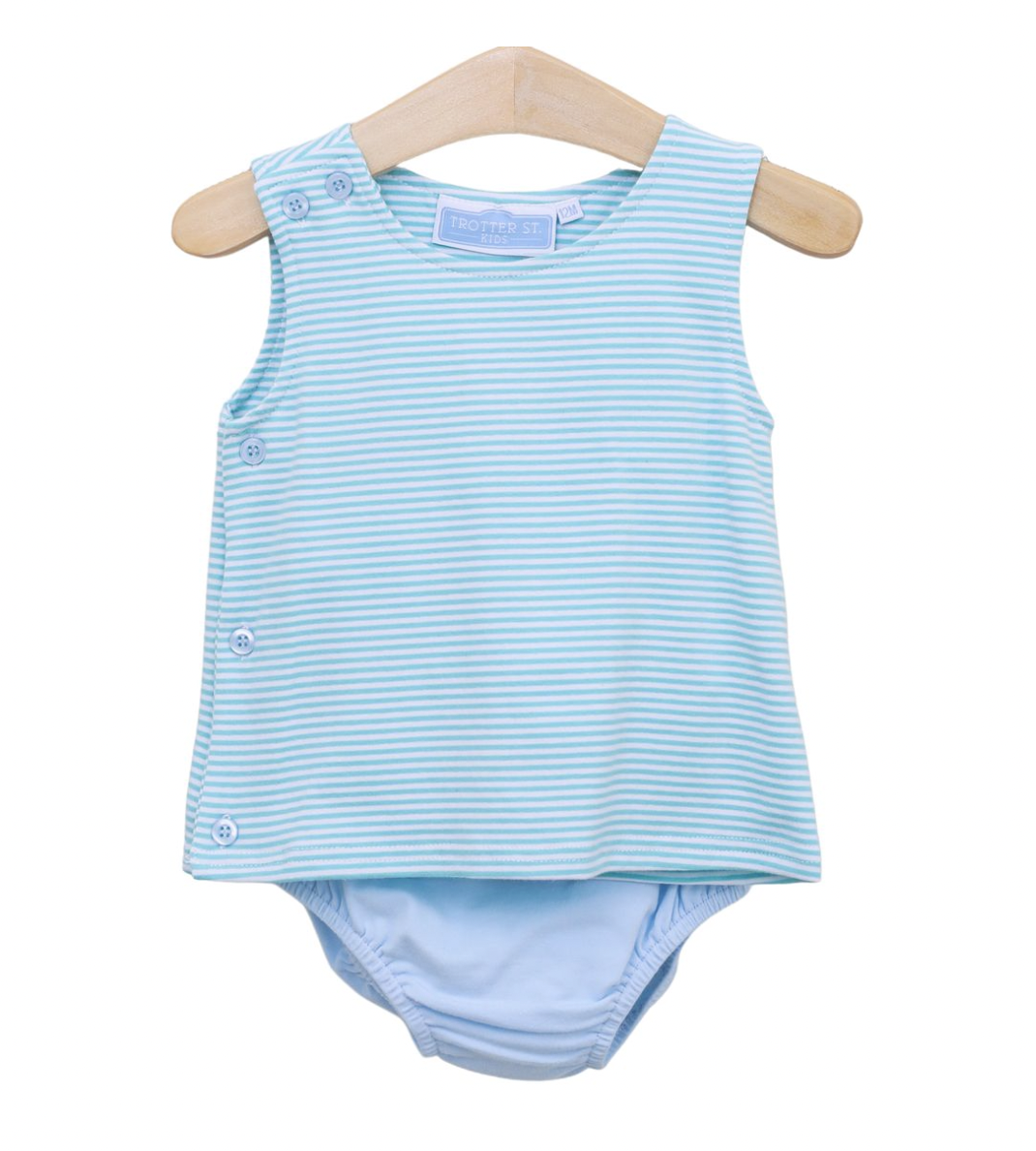 TSK Shepherd Diaper Set- Mint Stripe/Light Blue