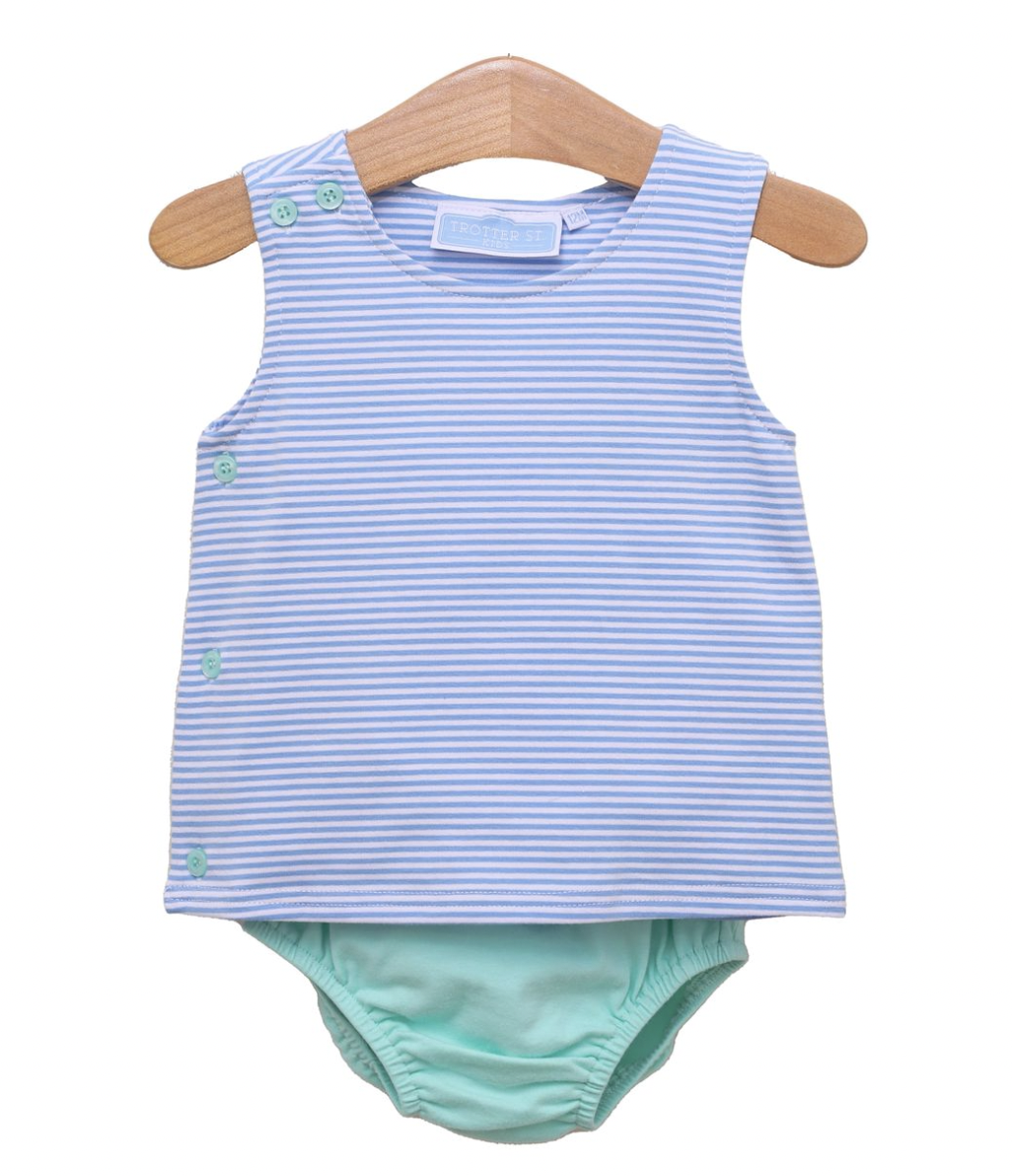 TSK Shepherd Diaper Set- Blue Stripe/Mint