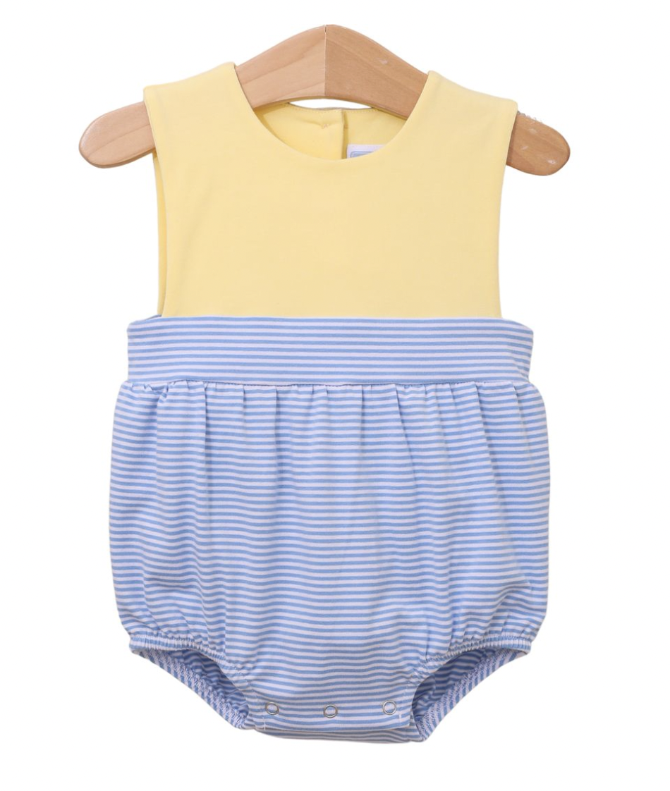 TSK Thomas Sunsuit- Cornflower Stripe/Yellow