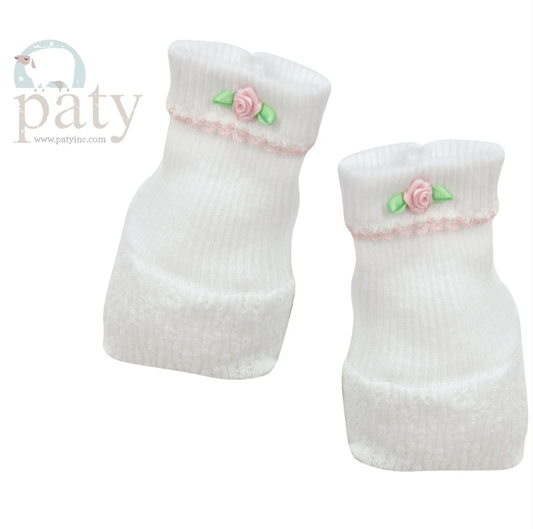 Paty Booties w/Rosettes Pink