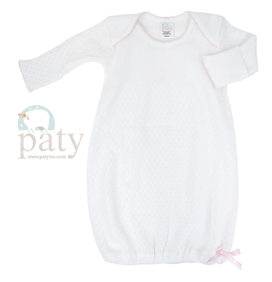 Paty Knit Overlap Shoulder Gown Pink