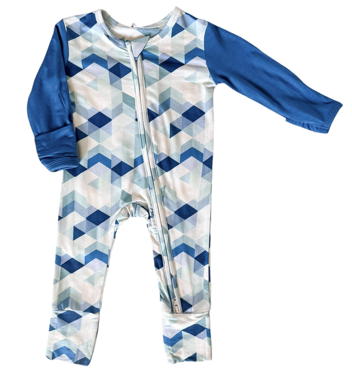 Rockin Royalty Teal Triangle Footie