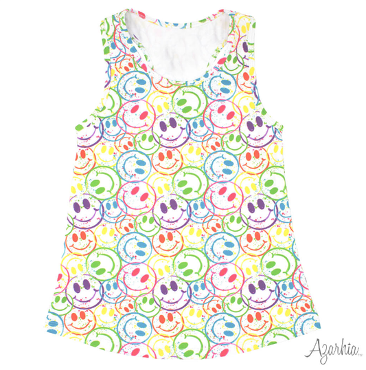 Splatter Smiley Racer Back Tank