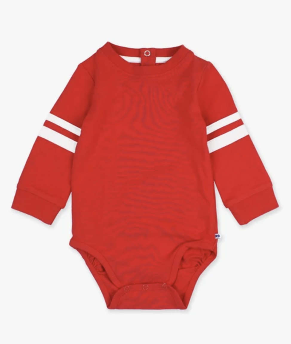 RB Red Racing Stripe Long Sleeve Bodysuit