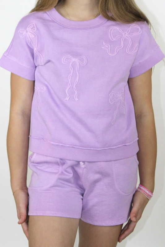 Purple Acid Wash Pocket Short