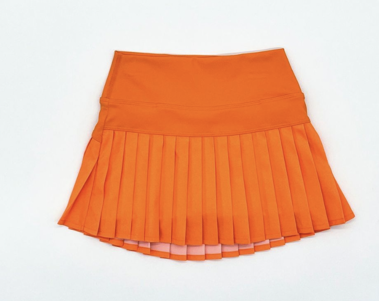 Orange Athletic Pleat Skirt