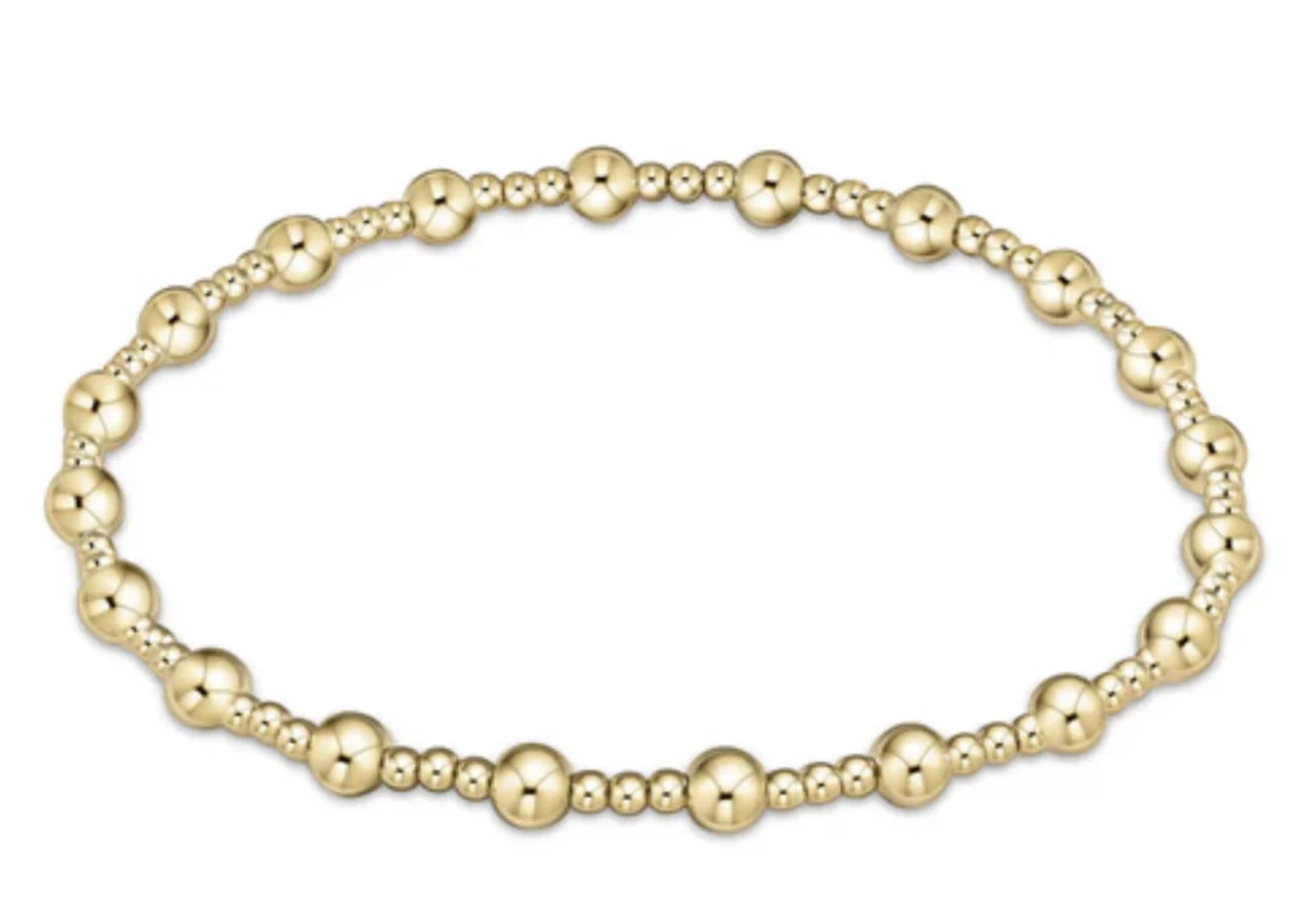 enewton 5.5" egirl Classic Sincerity Pattern 4mm Bead Bracelet - Gold