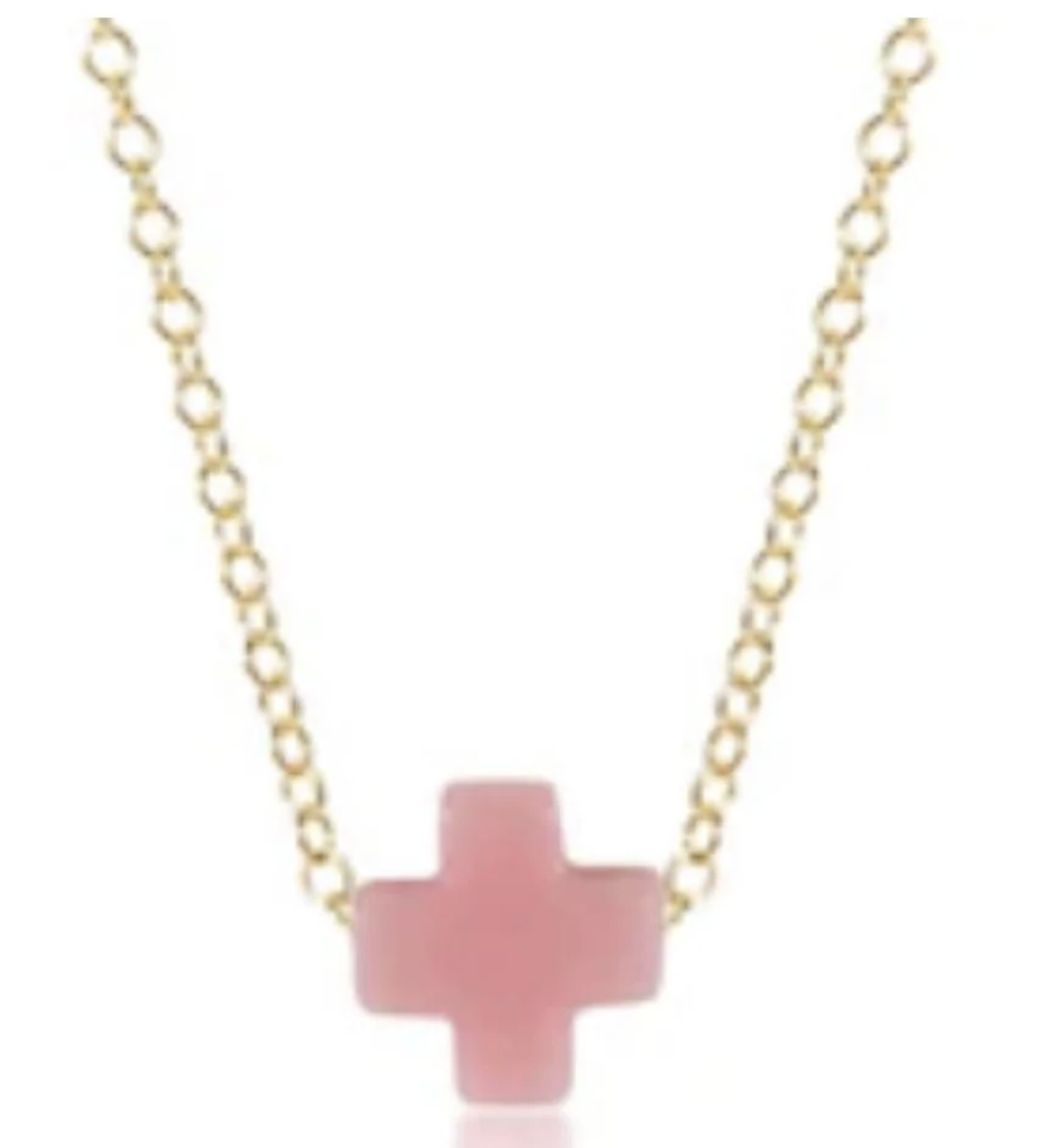 enewton egirl 14" Necklace Gold - Signature Cross Pink