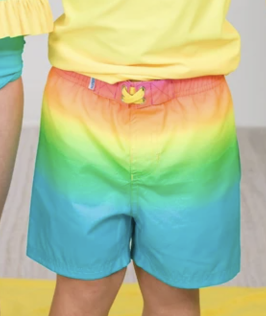 Neon Sunset Swim Trunks