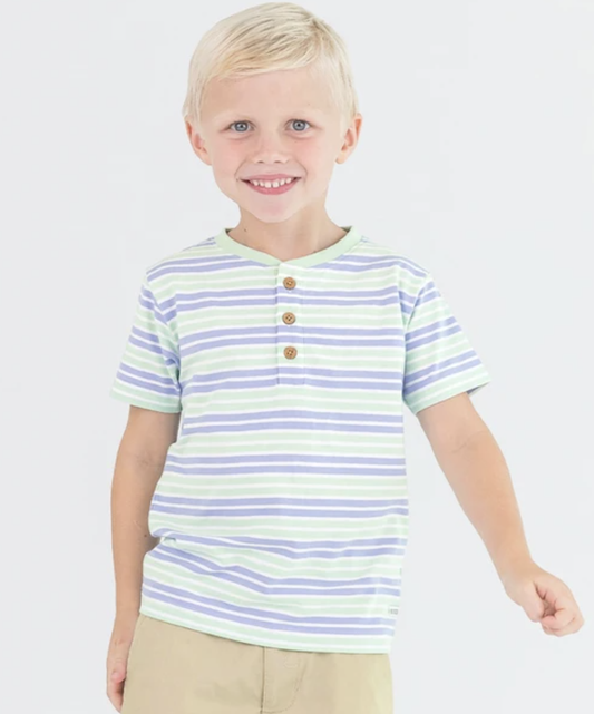 Surf Crew Stripe Short Sleeve Knit Henley