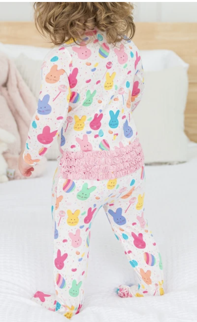 Sugar Rush Ruffle One Piece Footie Pajamas