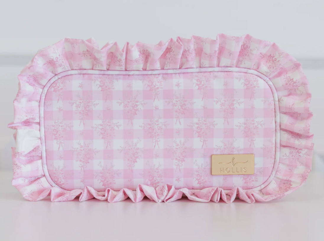 Ruffled Nylon Medium Pouch Floral
