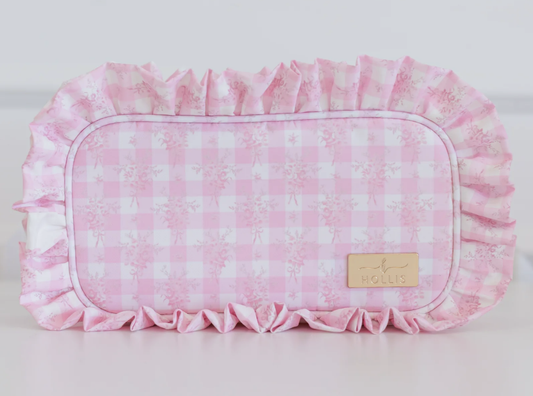 Ruffled Nylon Medium Pouch Floral
