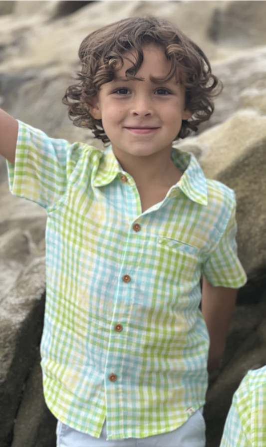 Maui Lemon/Lime Plaid Woven Shirt