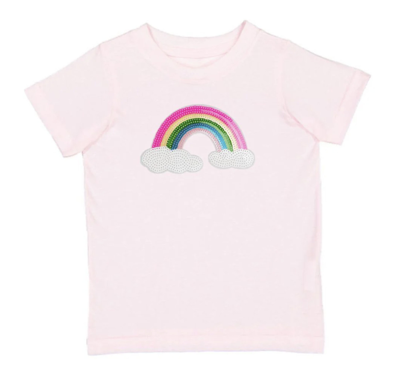 Rainbow Sequin Patch Short Sleeve T-Shirt