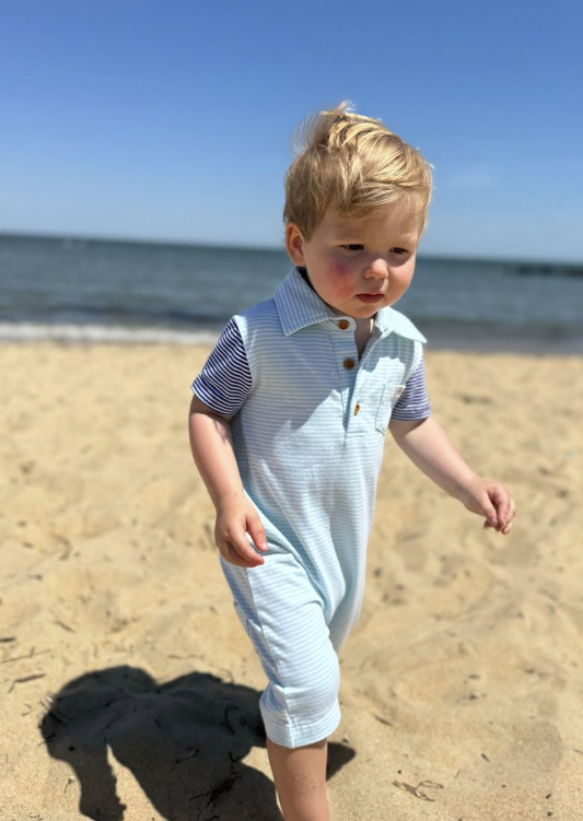 Saltash Blue w/Royal Arms Polo Romper