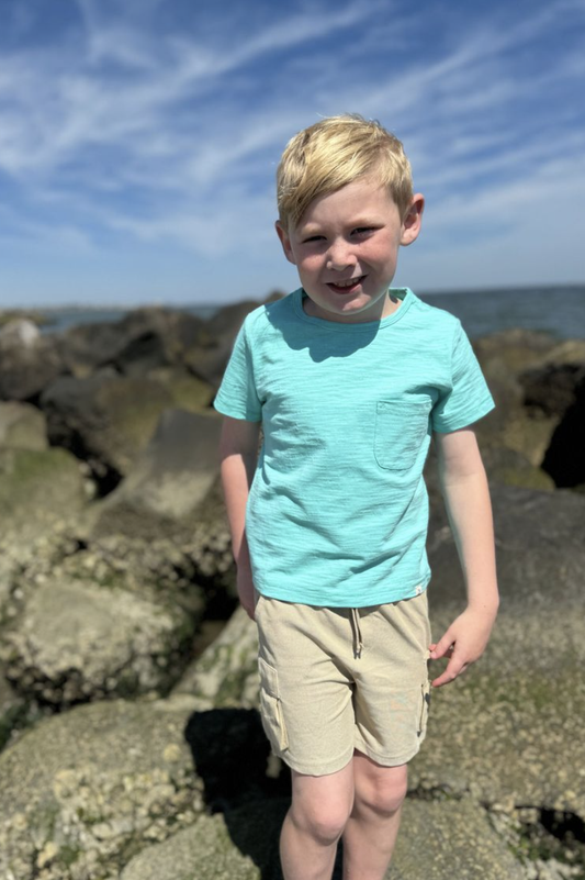 Brian Beige Pique Cargo Short