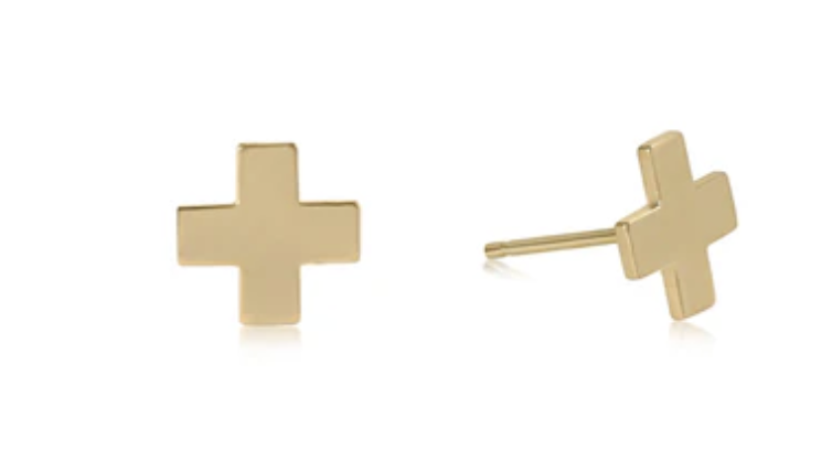 Egirl Gold Signature Cross Stud