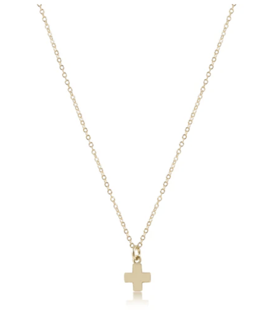 Egirl 14" Signature Cross Small Gold Necklace