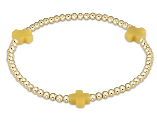 Egirl Signature Cross 3MM Bracelet-Yellow