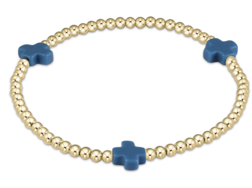 Egirl Signature Cross 3MM Bracelet- Cobalt