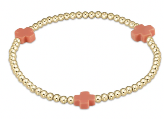 Egirl Signature Cross 3MM Bracelet- Coral