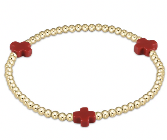 Egirl Signature Cross 3MM Bracelet- Red