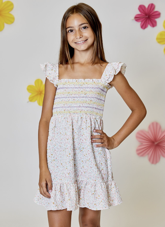 DH Smocked Top Floral Dress